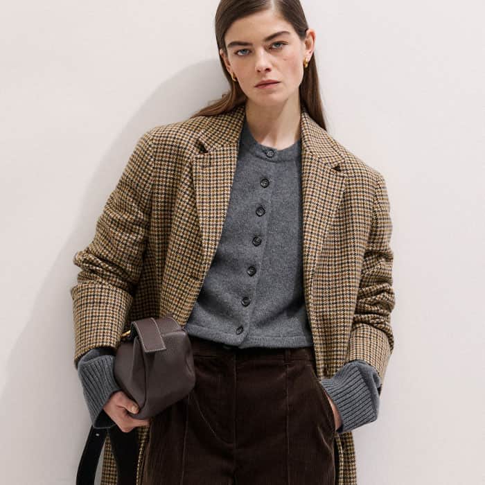 Brown Italian Cord Straight Crop Pant | ME+EM Clothing