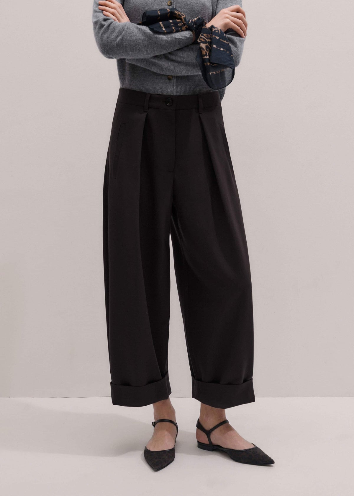 Brown Barrel-Leg Pant | ME+EM Clothing