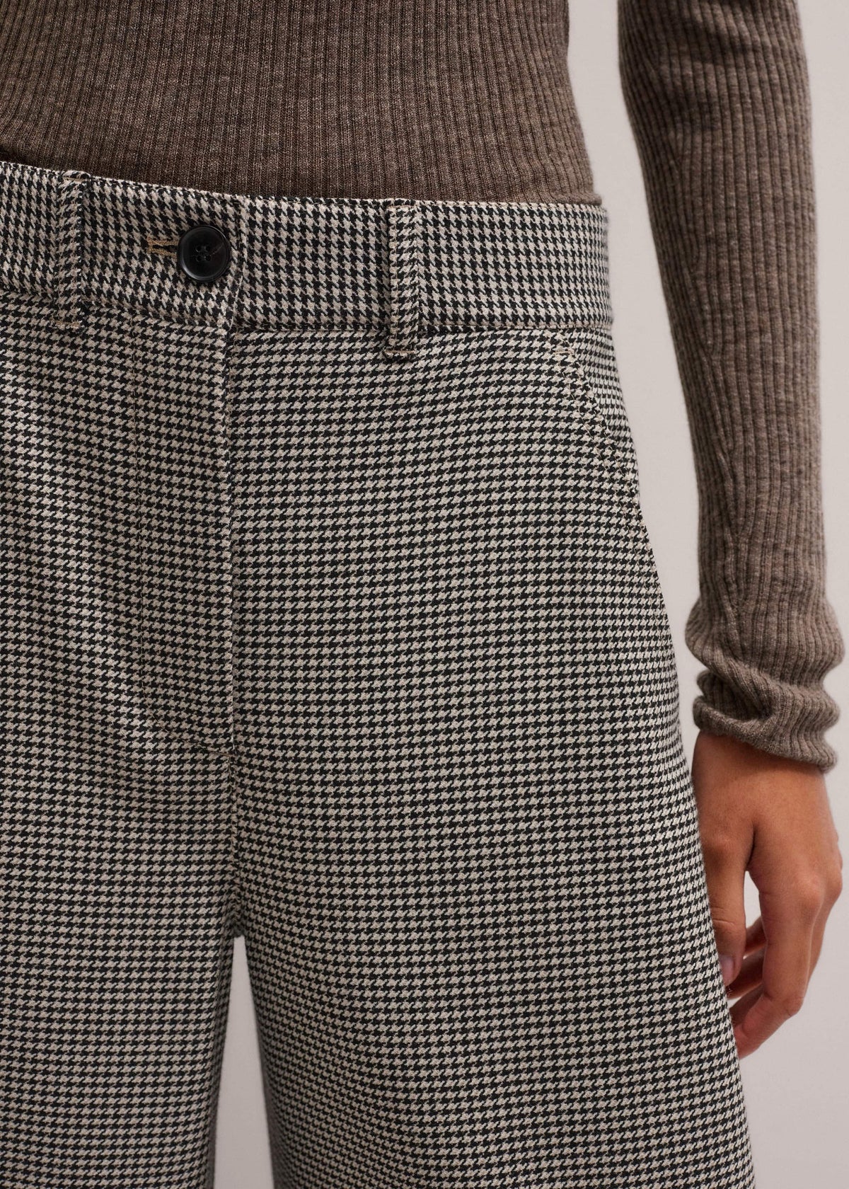 Ivory Houndstooth Extreme Tapered Pant | ME+EM Clothing