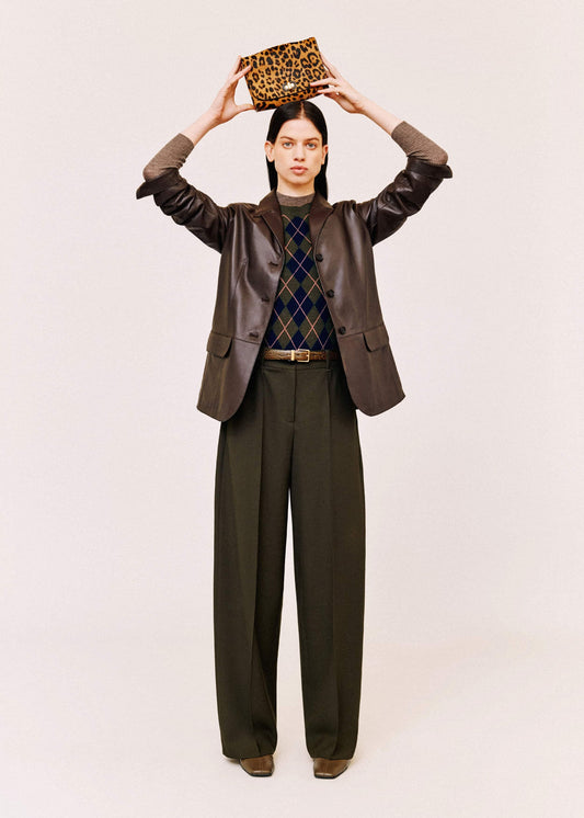 Olive Green Pintuck Tapered Pant | ME+EM Clothing