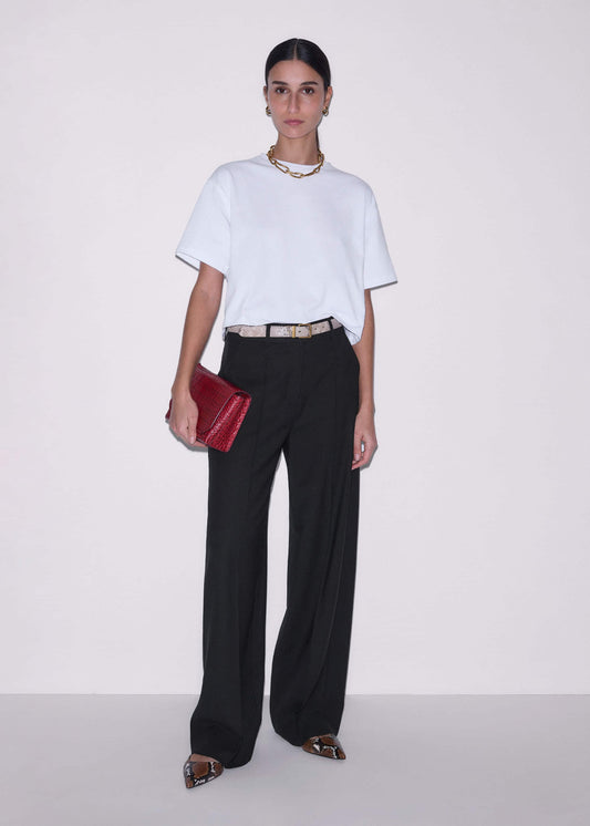 Black Pintuck Taper Pant | ME+EM Clothing