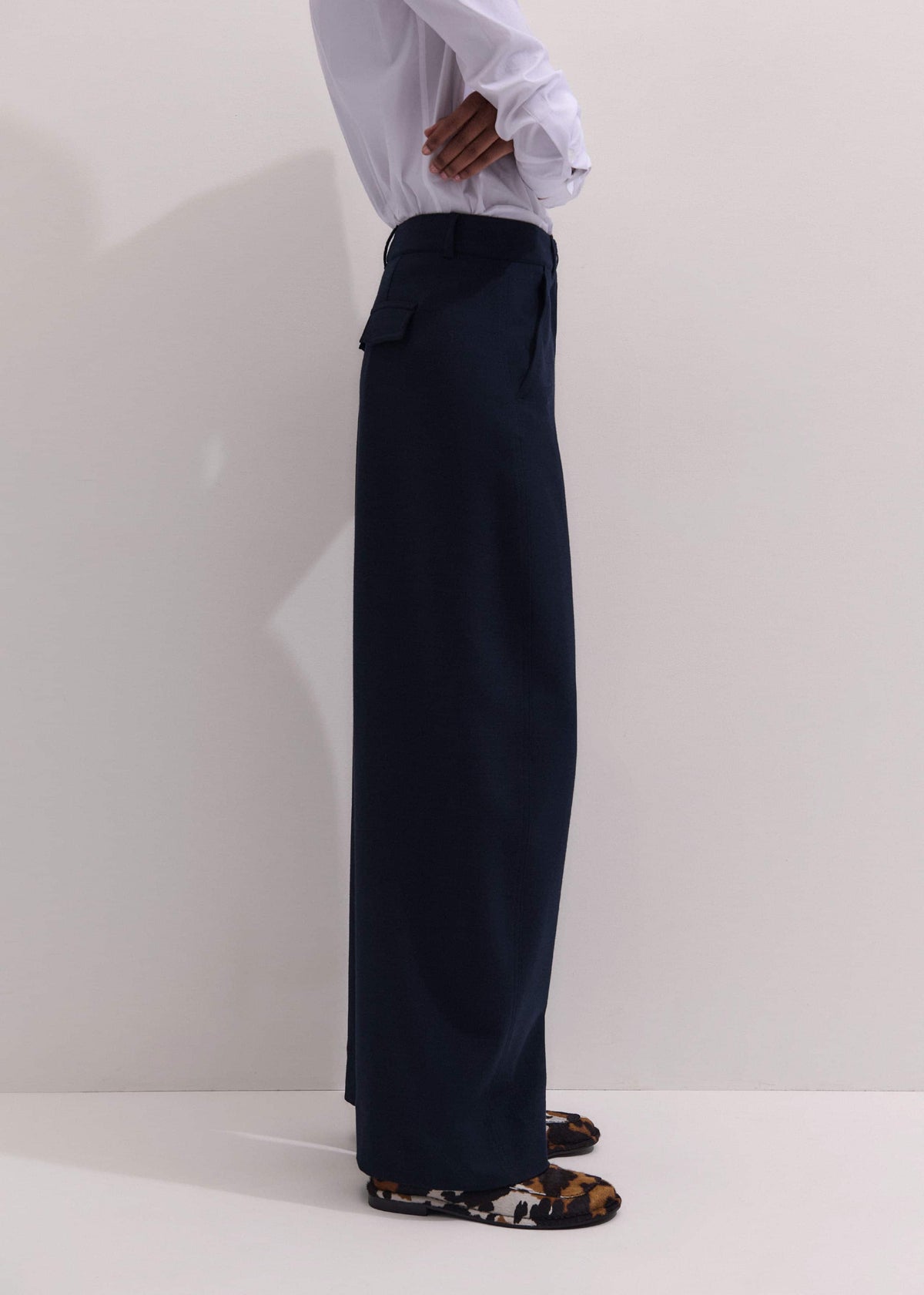 Navy Textured Extreme Tapered Pant | ME+EM Clothing