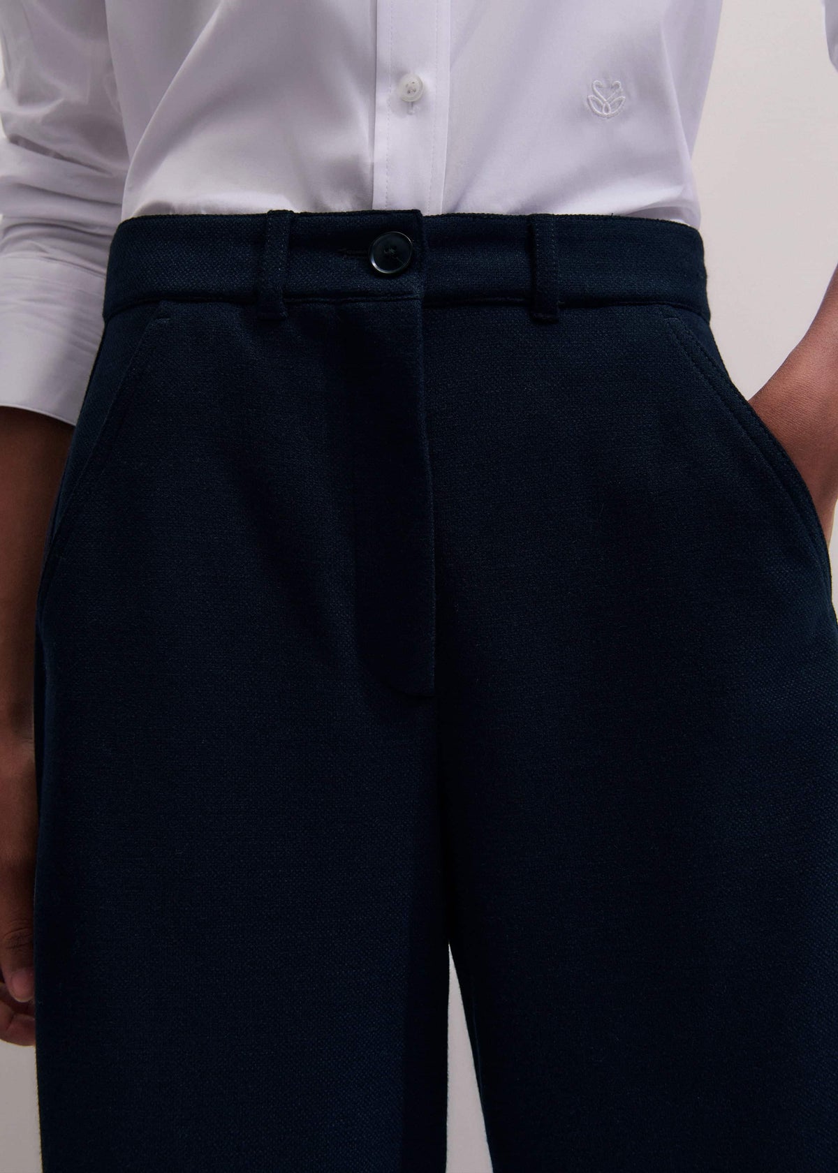 Navy Textured Extreme Tapered Pant | ME+EM Clothing