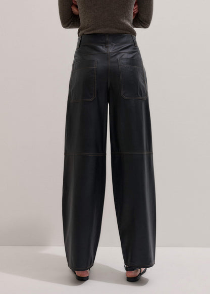 Black Leather Extreme Tapered Pant | ME+EM Clothing