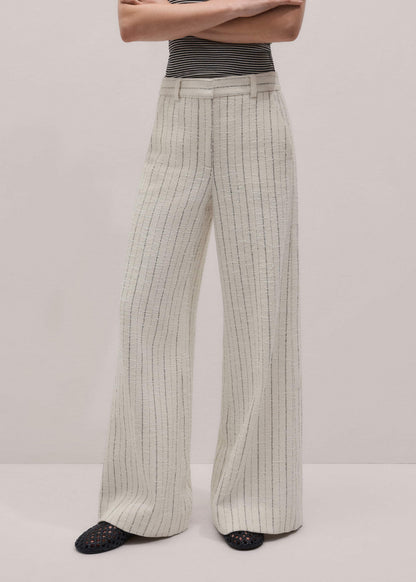 Ivory Striped Leg Elongator Pant | ME+EM Clothing