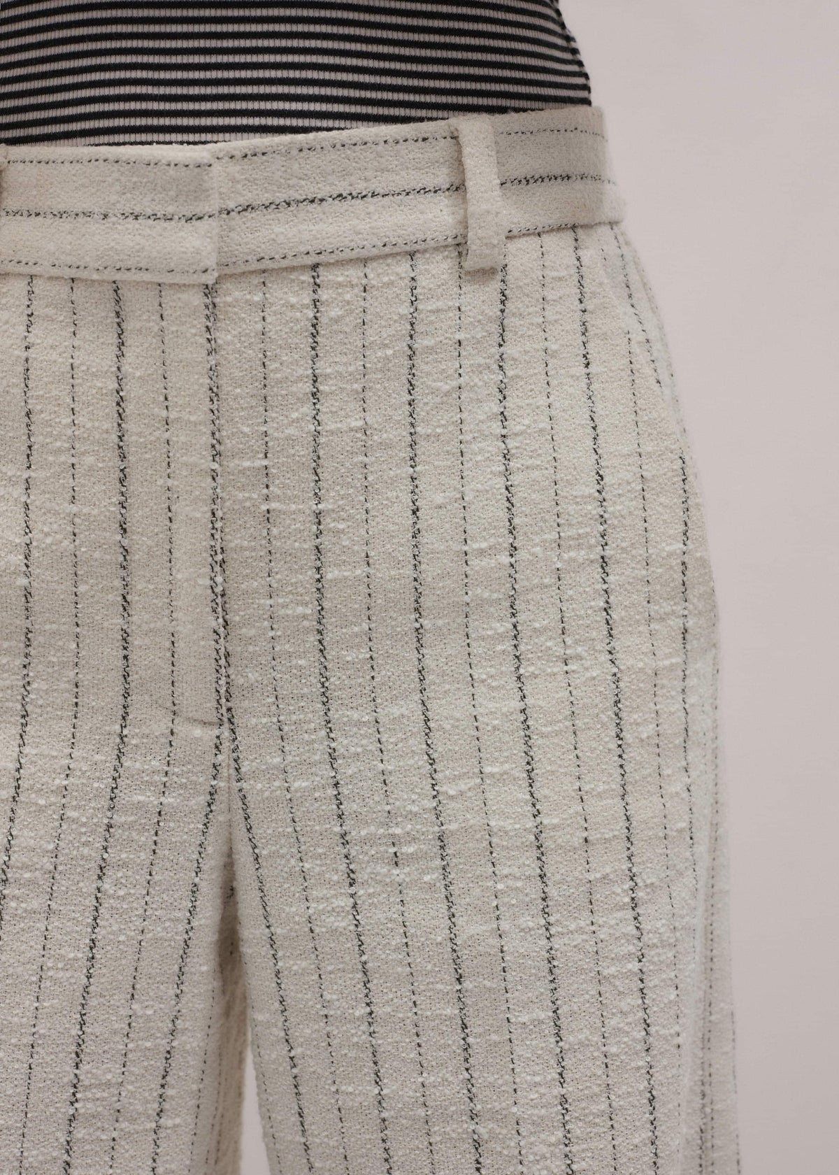 Ivory Striped Leg Elongator Pant | ME+EM Clothing