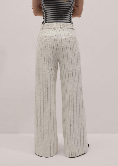 Ivory Striped Leg Elongator Pant | ME+EM Clothing