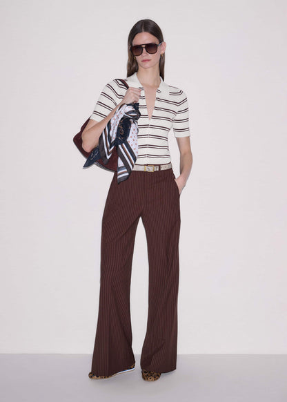 Cinnamon Pinstripe Leg Elongator Pant | ME+EM Clothing