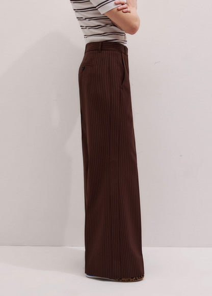 Cinnamon Pinstripe Leg Elongator Pant | ME+EM Clothing