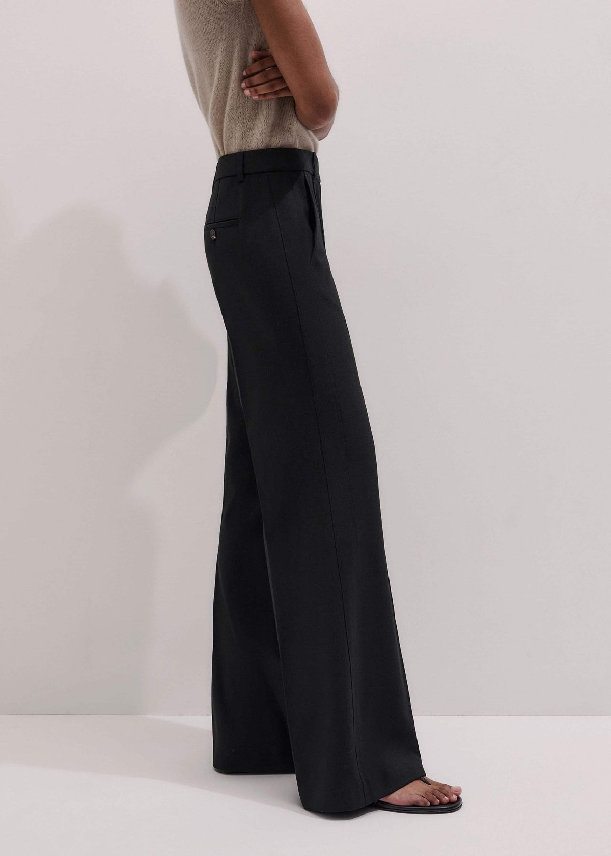 Black Tailored Leg Elongator Pant | ME+EM Clothing