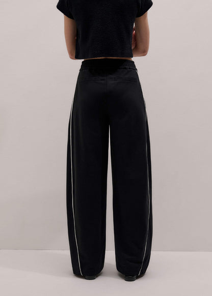 Black Wide Barrel Track Pant | ME+EM Clothing
