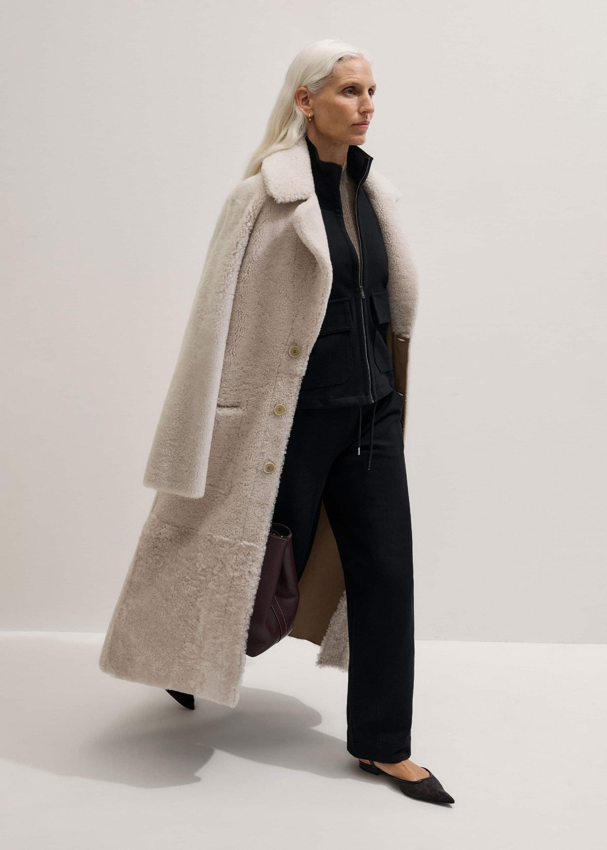 Black Luxe Travel Tailoring Barrel-Leg Pant | ME+EM Clothing