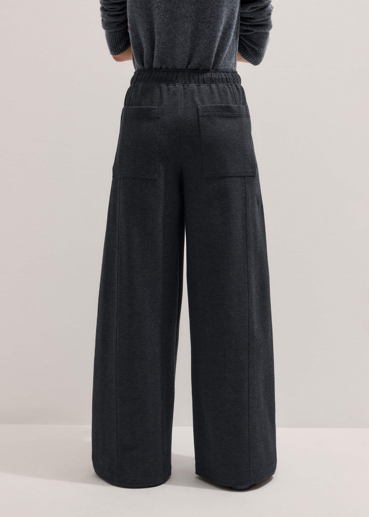 Gray Herringbone Barrel-Leg Pant | ME+EM Clothing