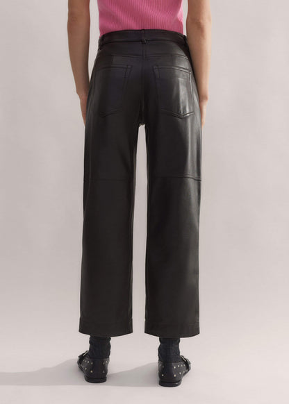 Black Washed Leather Engineered-Leg Pant | ME+EM Clothing