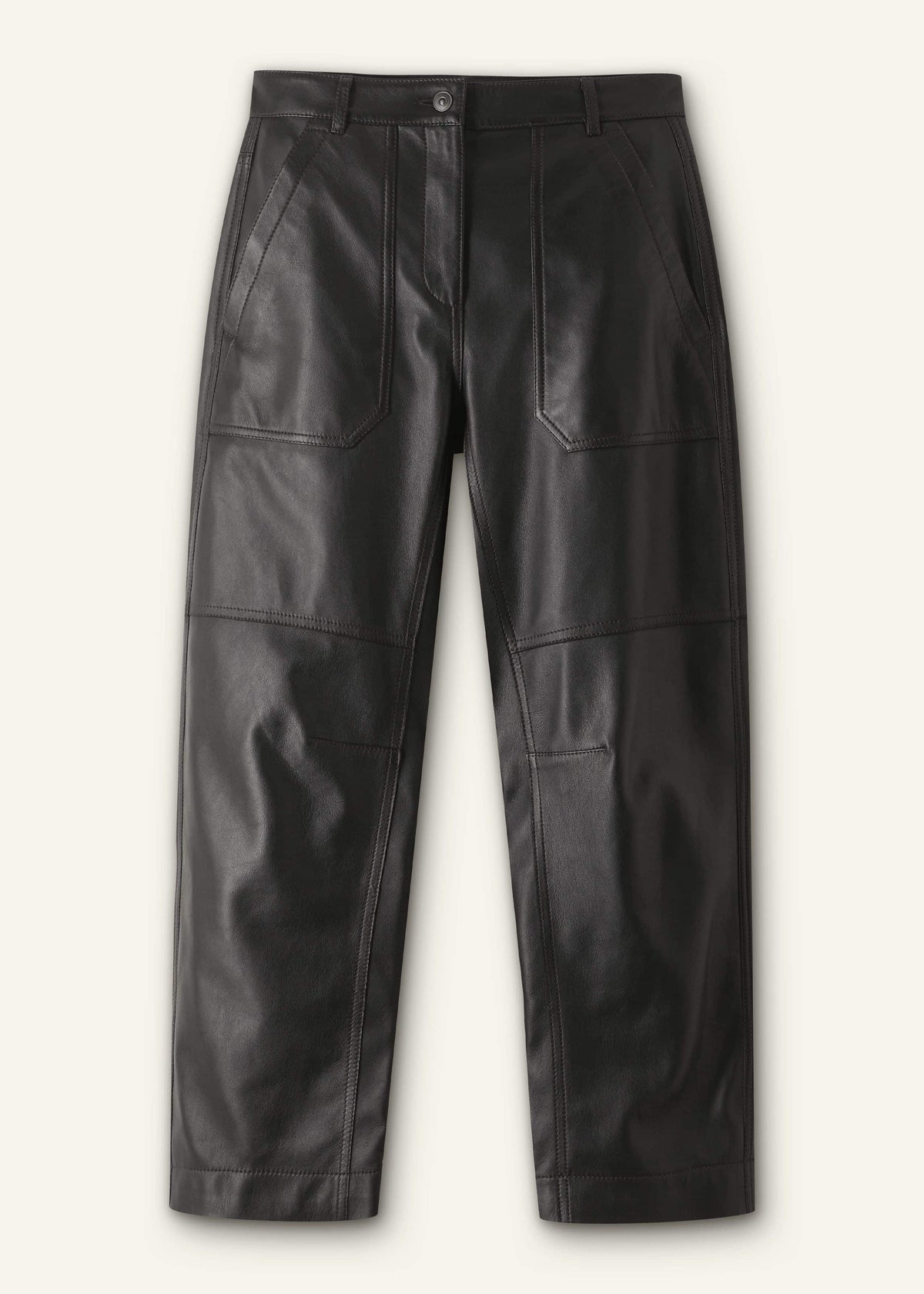 Black Washed Leather Engineered-Leg Pant | ME+EM Clothing