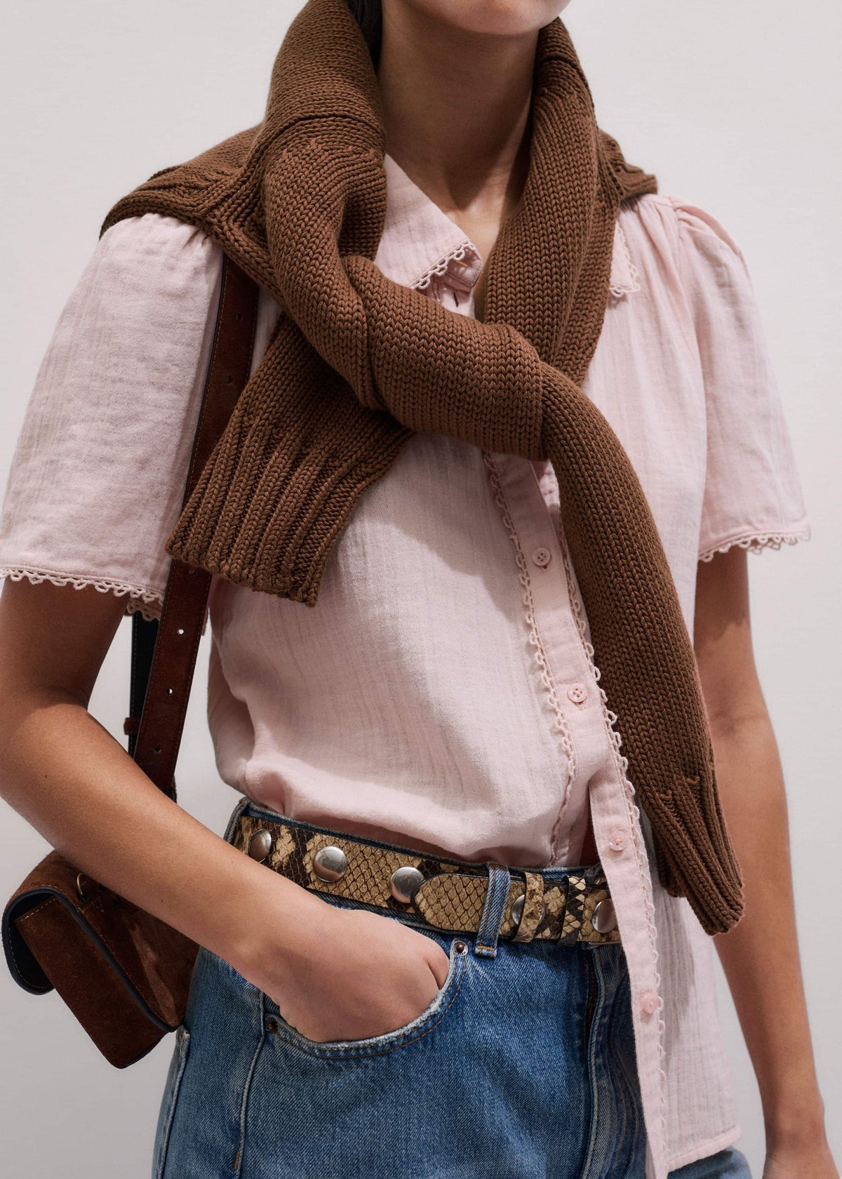 Pink Cheesecloth Trim Detail Blouse | ME+EM Clothing