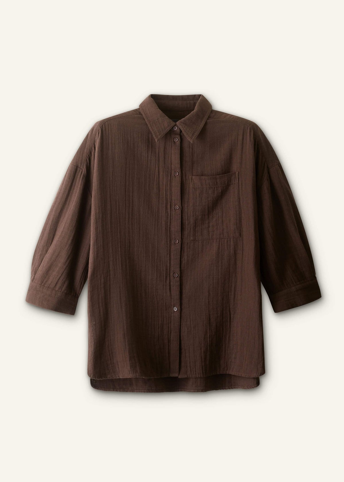 Brown Cheesecloth Relaxed Summer Shirt | ME+EM Clothing
