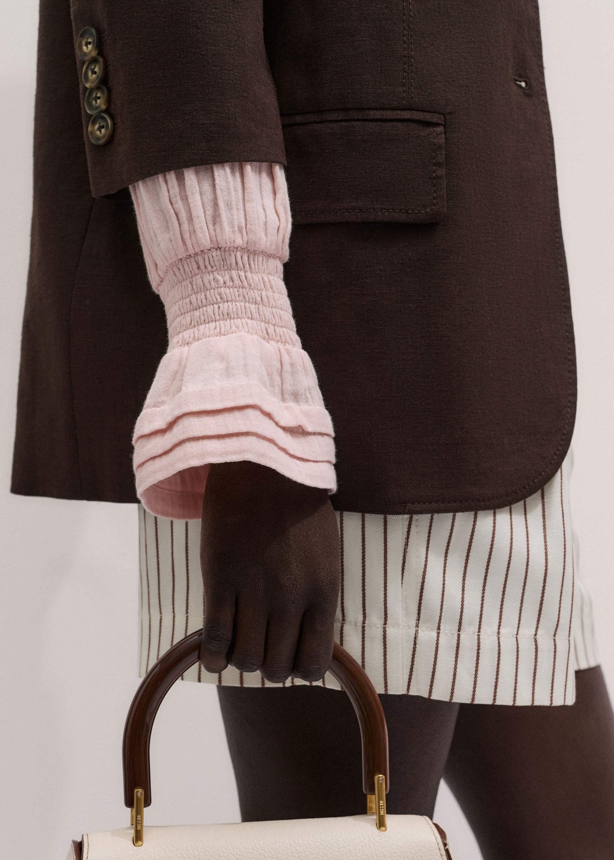 Pink Pleat Detail Long Sleeve Cheesecloth Blouse | ME+EM Clothing