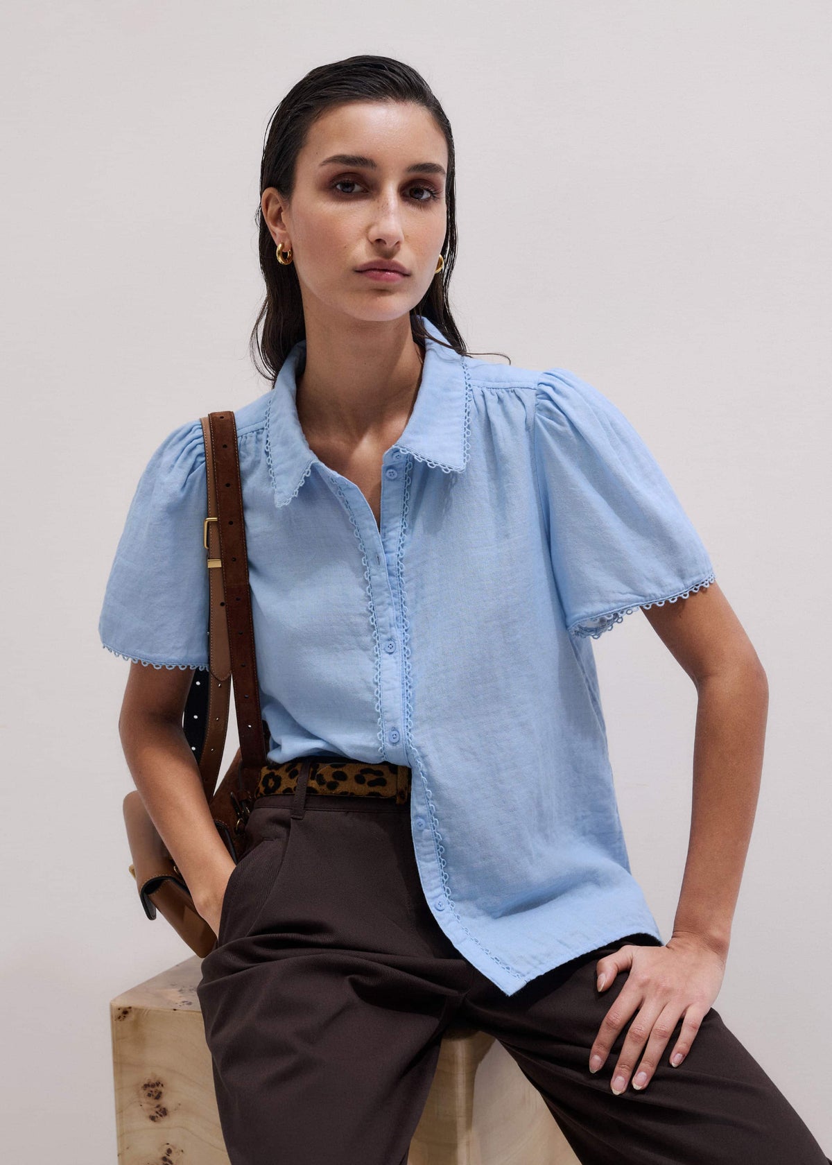 Blue Cheesecloth Summer Blouse | ME+EM Clothing