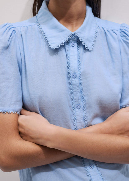 Blue Cheesecloth Summer Blouse | ME+EM Clothing