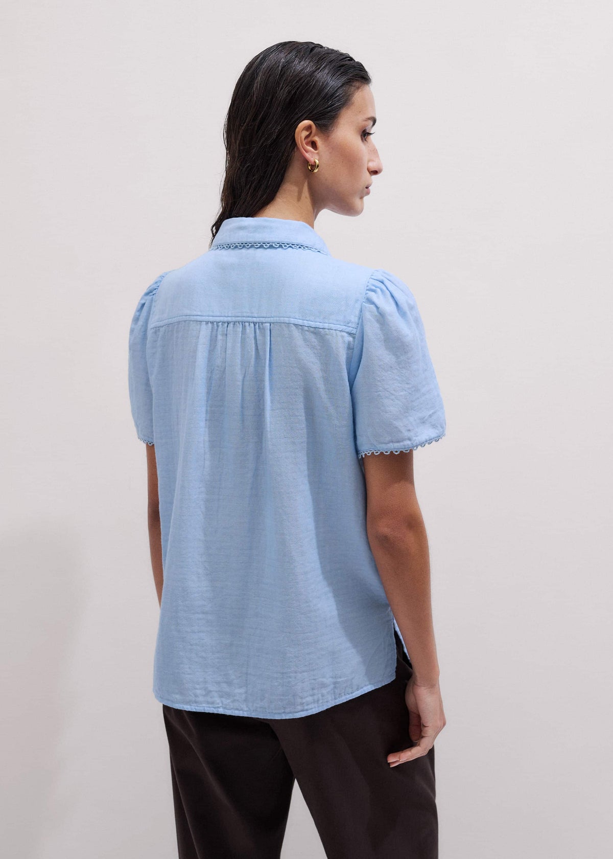 Blue Cheesecloth Summer Blouse | ME+EM Clothing