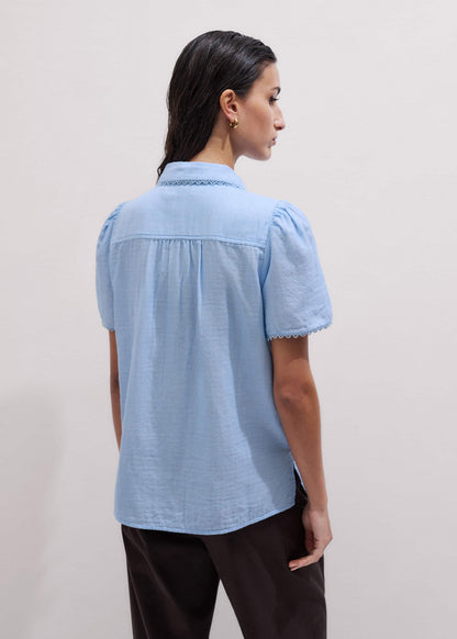 Blue Cheesecloth Summer Blouse | ME+EM Clothing