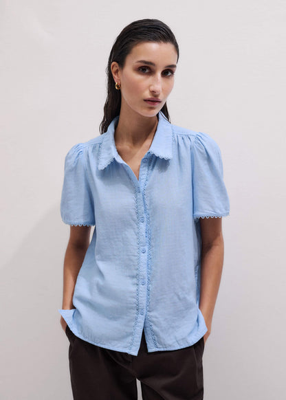 Blue Cheesecloth Summer Blouse | ME+EM Clothing