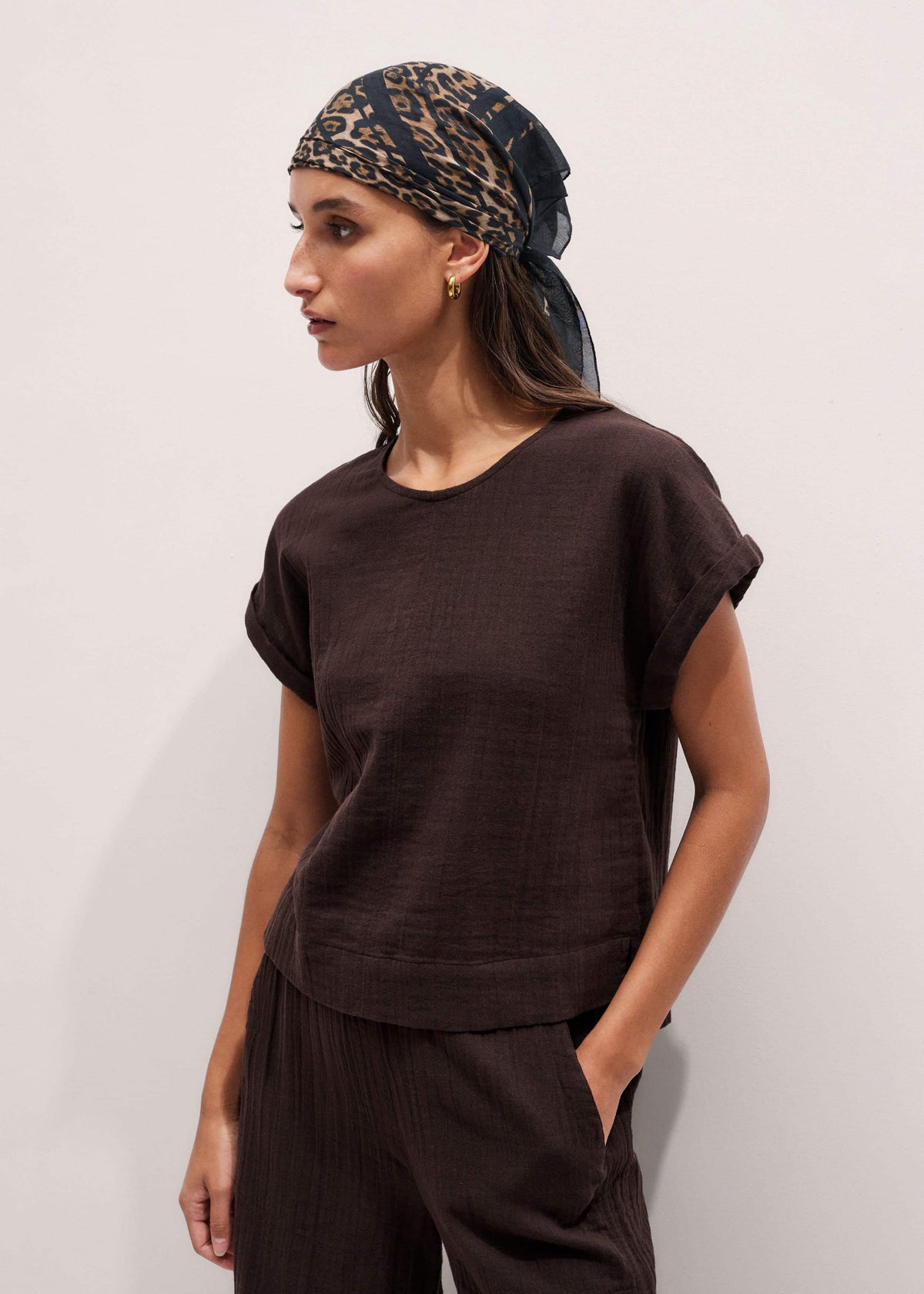 Brown Cheesecloth T-Shirt | ME+EM Clothing