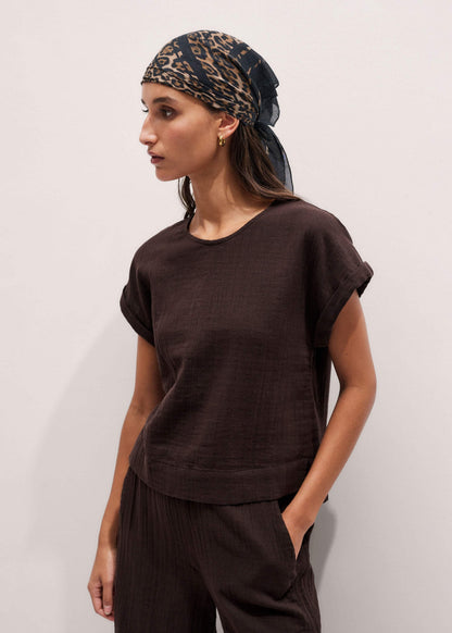 Brown Cheesecloth T-Shirt | ME+EM Clothing