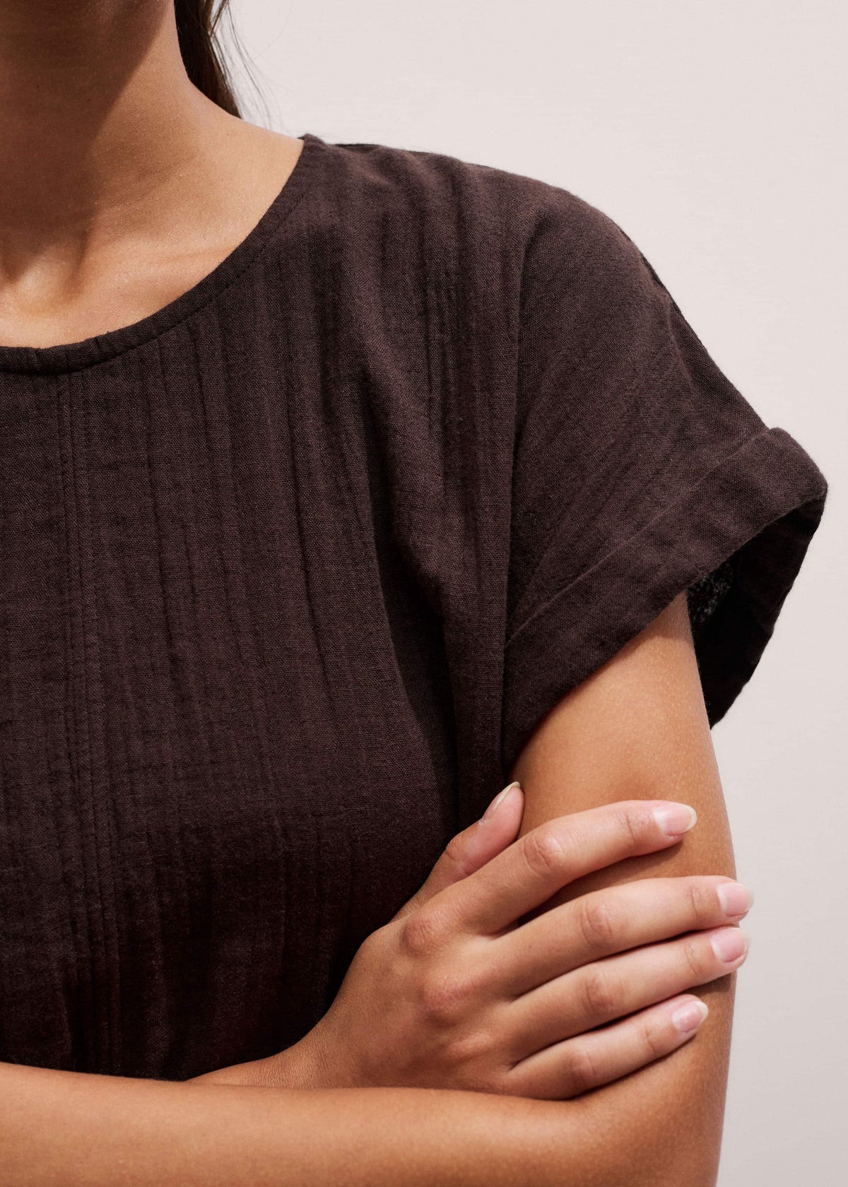 Brown Cheesecloth T-Shirt | ME+EM Clothing