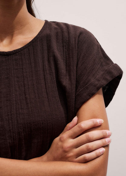 Brown Cheesecloth T-Shirt | ME+EM Clothing