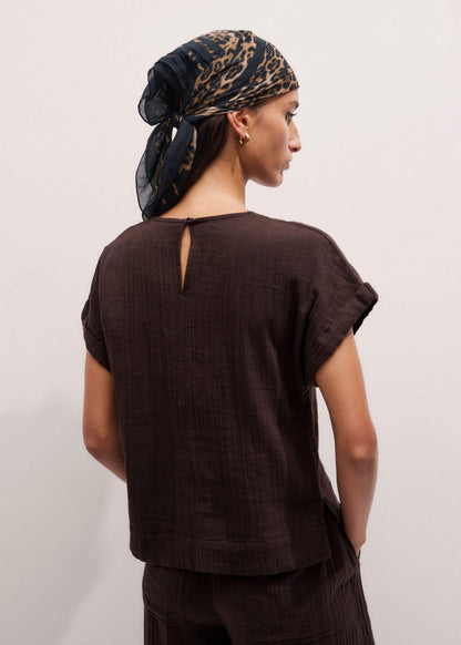 Brown Cheesecloth T-Shirt | ME+EM Clothing