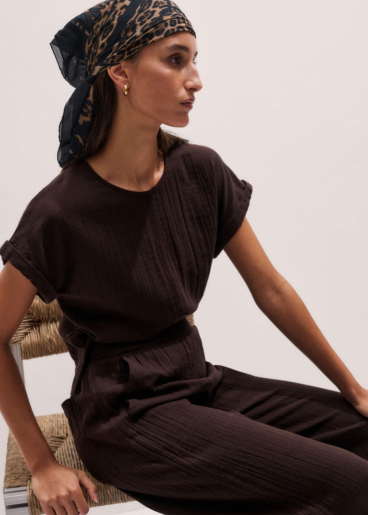 Brown Cheesecloth T-Shirt | ME+EM Clothing