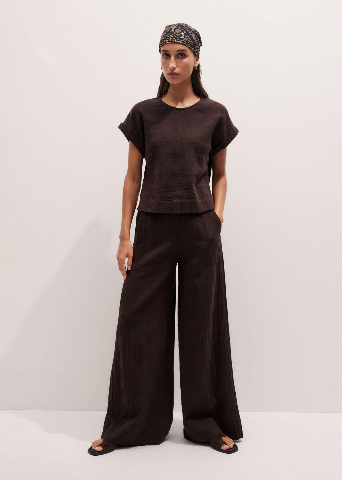 Brown Cheesecloth T-Shirt | ME+EM Clothing