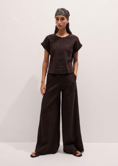 Brown Cheesecloth T-Shirt | ME+EM Clothing