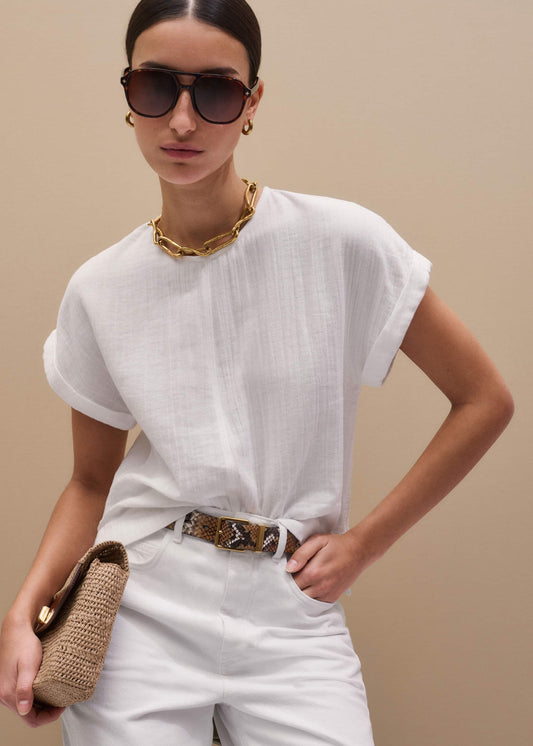 White Cheesecloth T-Shirt | ME+EM Clothing