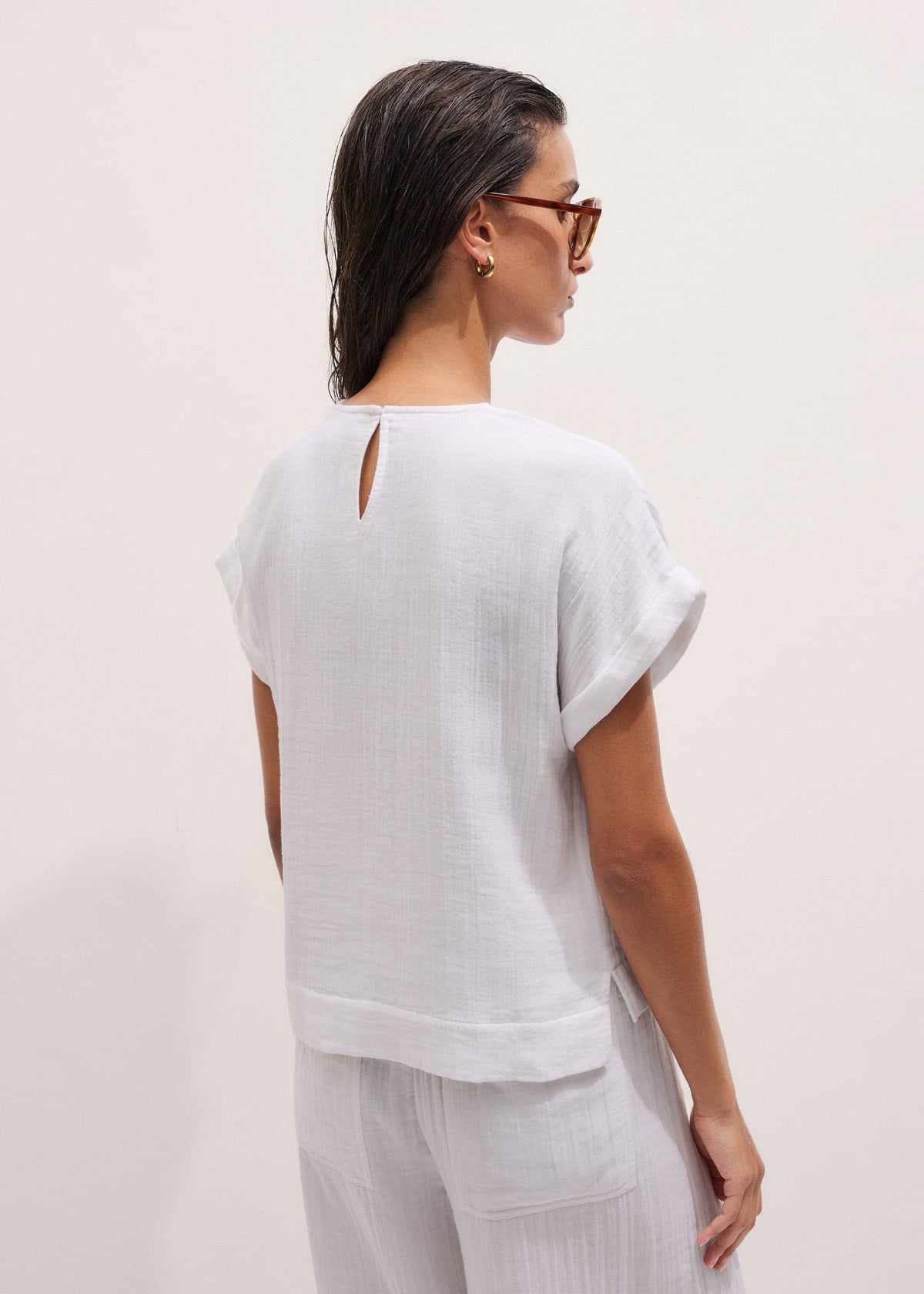 White Cheesecloth T-Shirt | ME+EM Clothing
