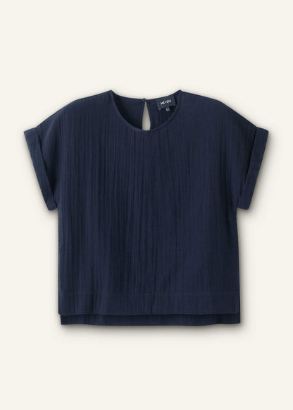 Navy Cheesecloth T-Shirt | ME+EM Clothing