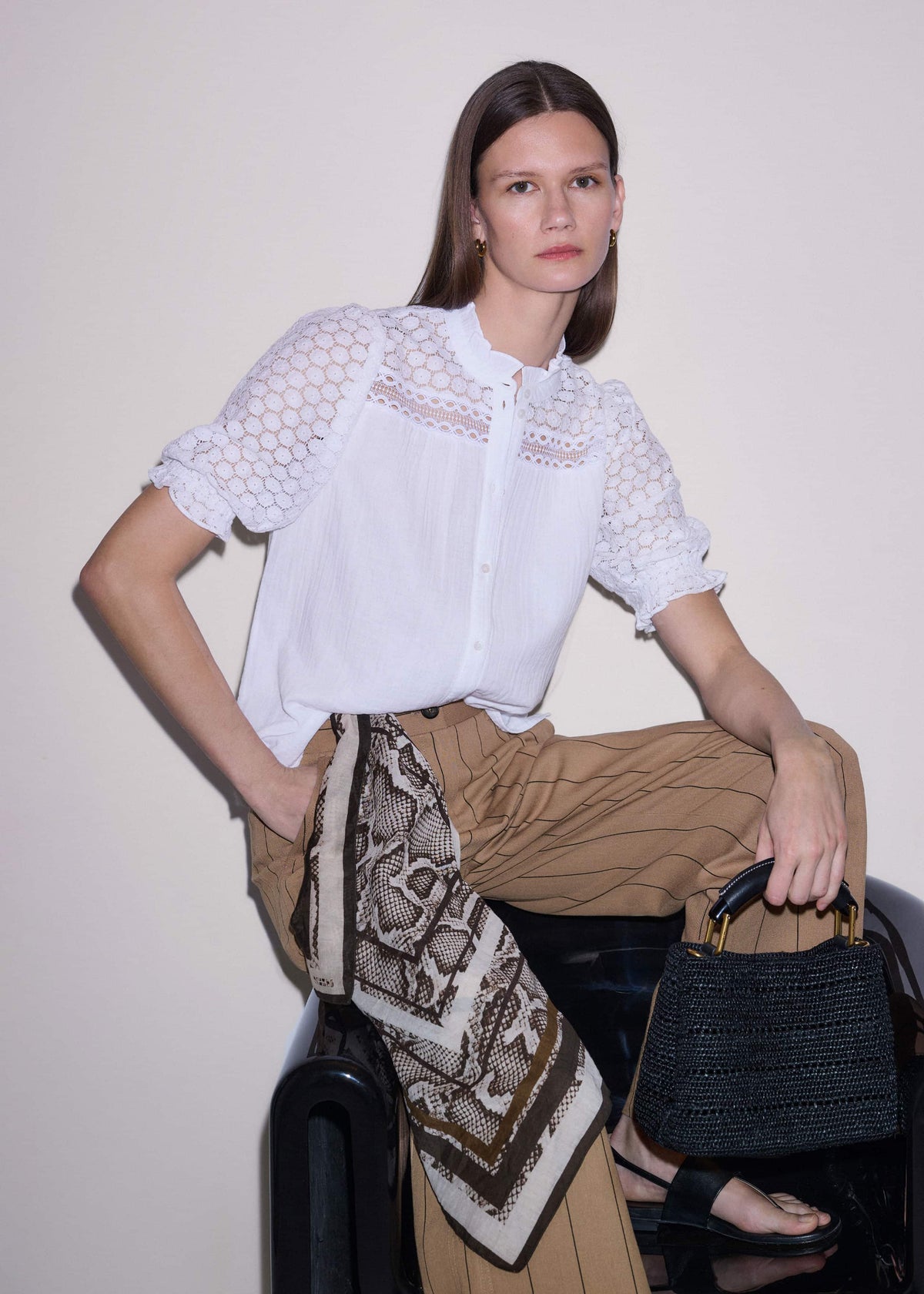 White Cheesecloth AM-PM Summer Blouse | ME+EM Clothing