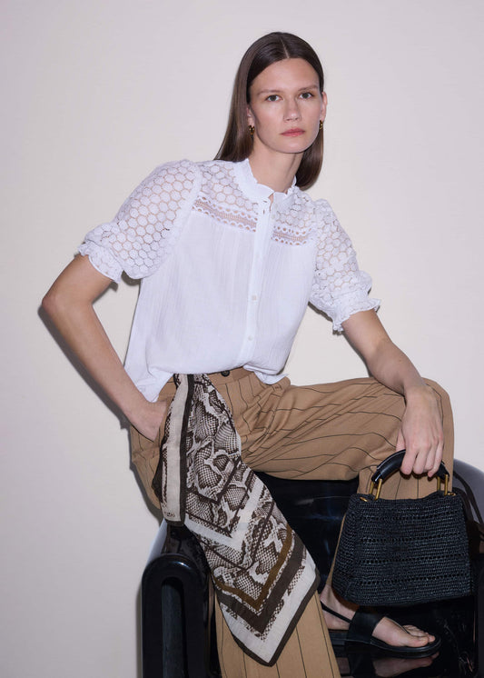 White Cheesecloth AM-PM Summer Blouse | ME+EM Clothing