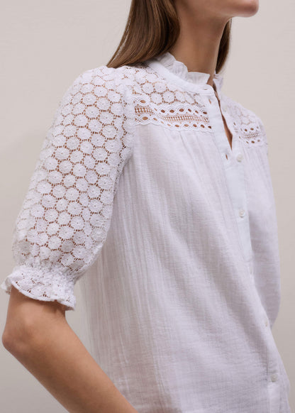 White Cheesecloth AM-PM Summer Blouse | ME+EM Clothing