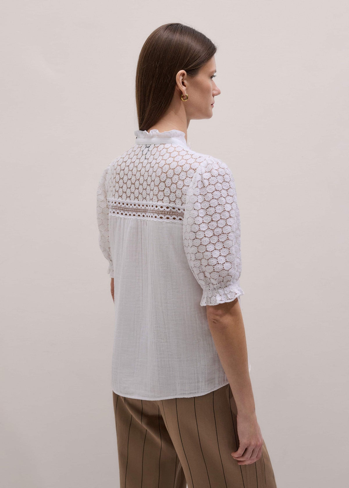 White Cheesecloth AM-PM Summer Blouse | ME+EM Clothing