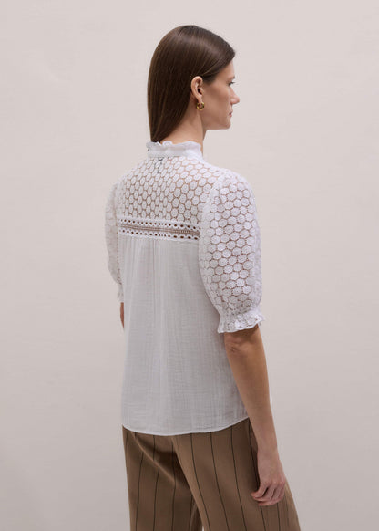 White Cheesecloth AM-PM Summer Blouse | ME+EM Clothing