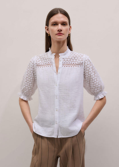 White Cheesecloth AM-PM Summer Blouse | ME+EM Clothing