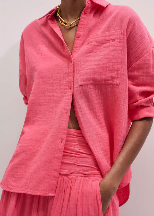 Pink Cheesecloth Relaxed Shirt | ME+EM Clothing