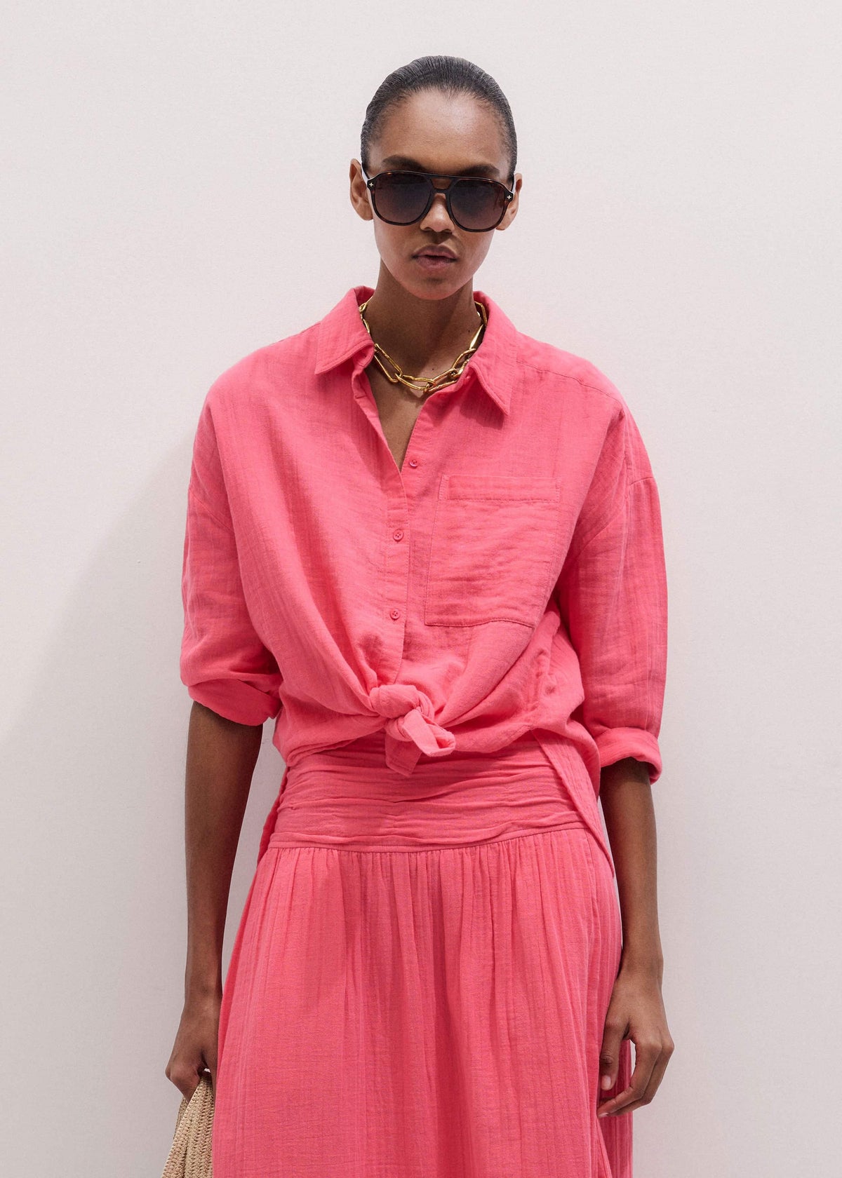 Pink Cheesecloth Relaxed Shirt | ME+EM Clothing