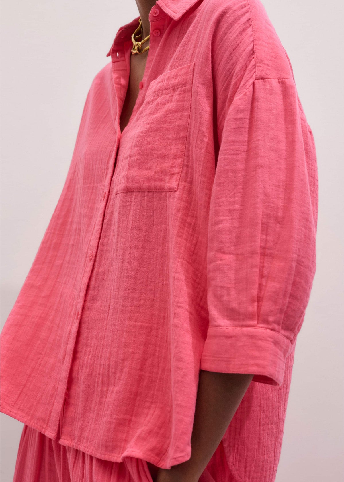 Pink Cheesecloth Relaxed Shirt | ME+EM Clothing