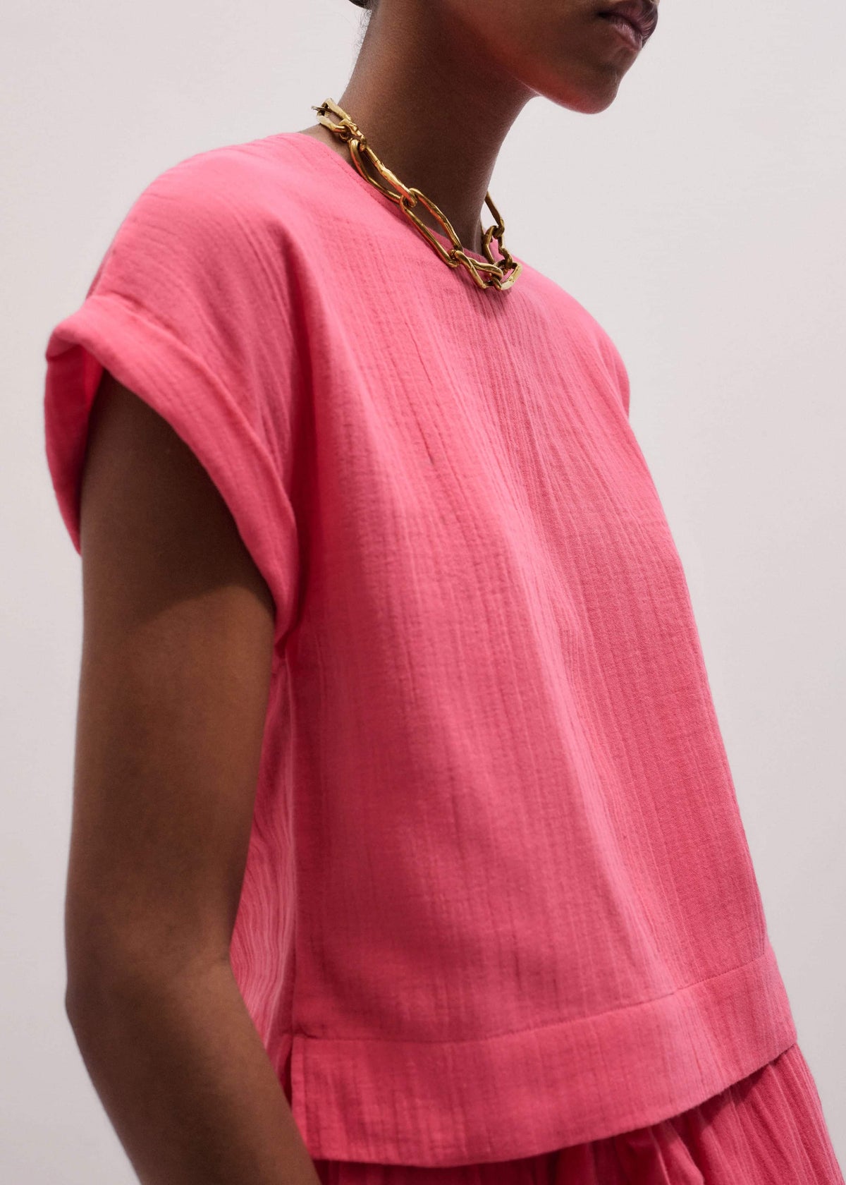 Pink Cheesecloth Summer T-Shirt | ME+EM Clothing