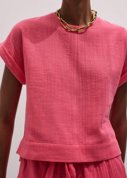 Pink Cheesecloth Summer T-Shirt | ME+EM Clothing