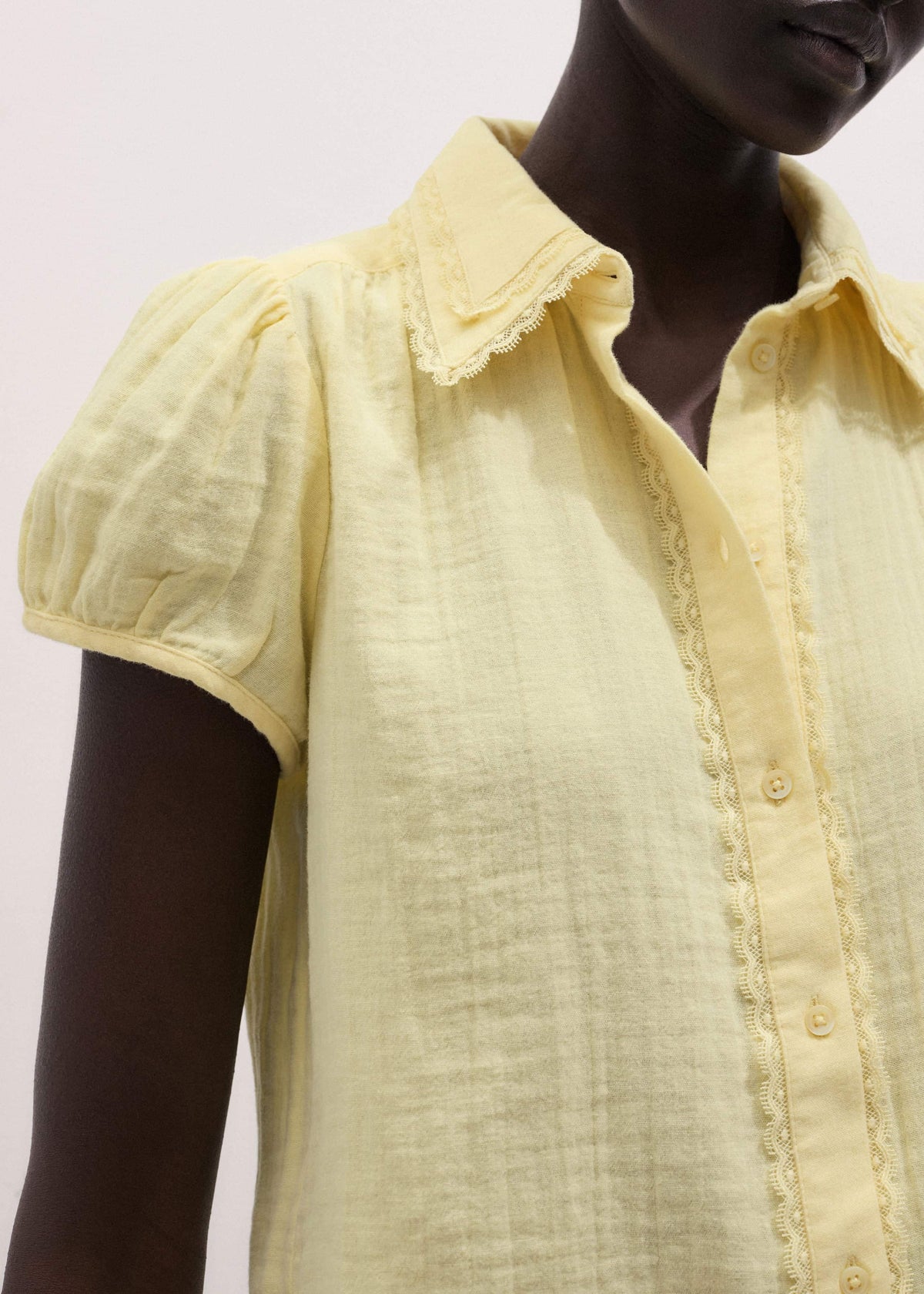 Yellow Cheesecloth Straight Summer Blouse | ME+EM Clothing